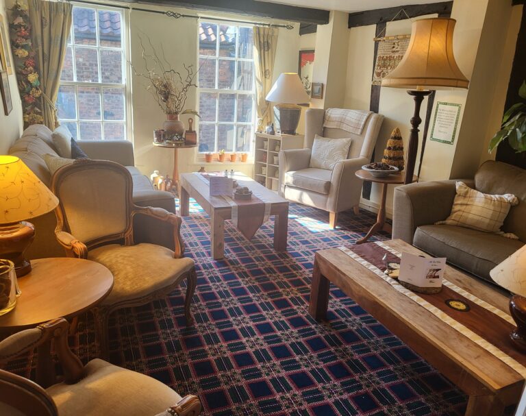 Lounge seating in the Earl Grey Tea Rooms