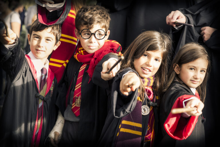 A group of children dressed as wizards