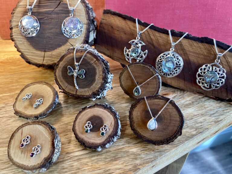 Display of Celtic Design necklaces